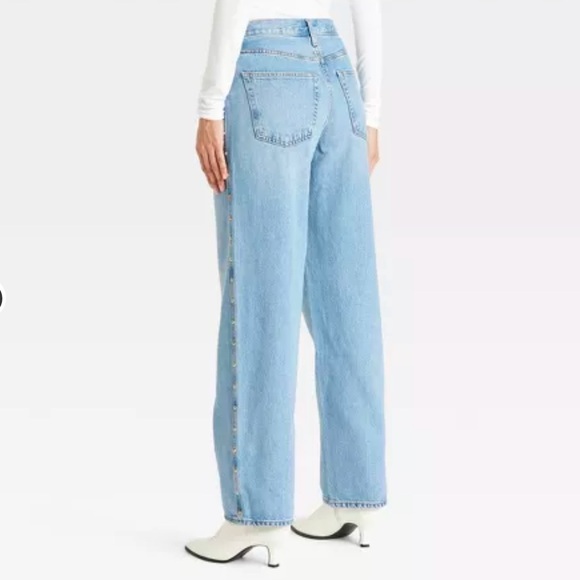 Women’s Mid-Rise Studded Baggy 90’s Jeans by Universal Thread - Picture 2 of 7